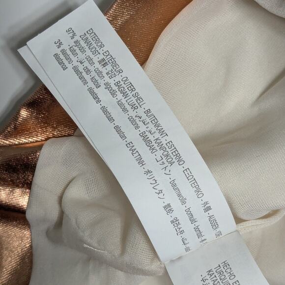 ZARA Bronze Metallic Strapless Tube Top Rose Gold Copper Ruched Womens Medium - Picture 6 of 6